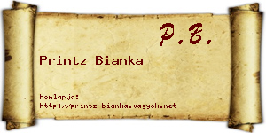 Printz Bianka névjegykártya